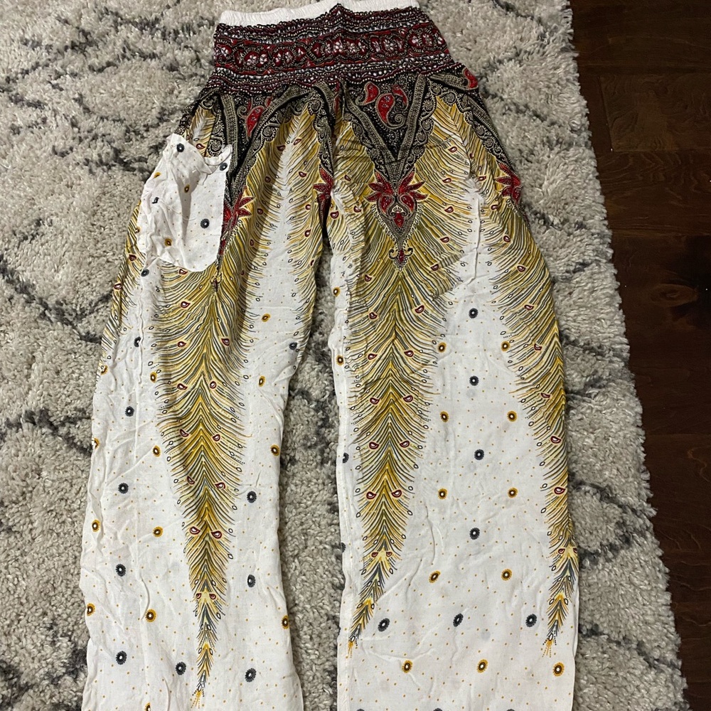BOHEMIAN ISLAND PEACOCK HAREM PANTS